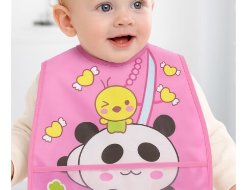 مريلة أطفال مقاومة للماء مع جيب