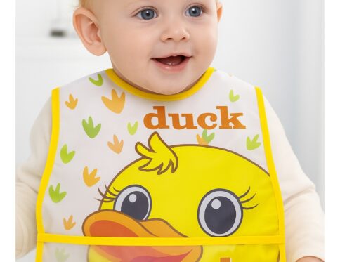 مريلة أطفال مقاومة للماء مع جيب