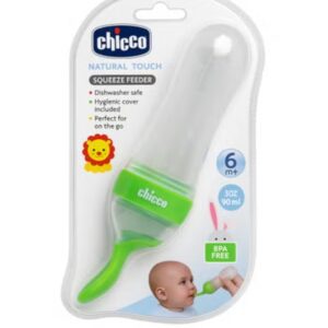 زجاجة إطعام أطفال سيليكون بملعقة – سهلة العصر والتقديم – آمنة وخالية من BPA – سعة 90 مل – من سن 6 شهور