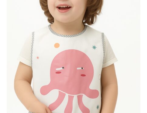 مريلة أطفال ضد الماء بتصميم الأخطبوط