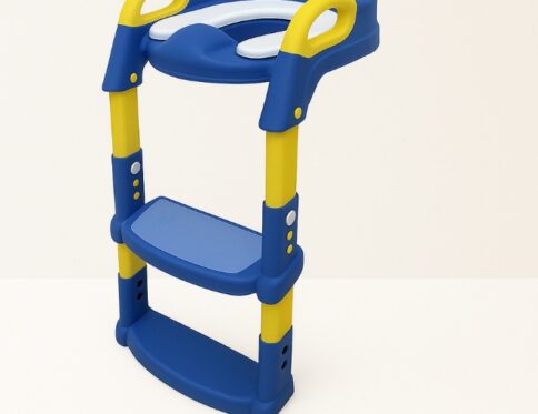 مقعد تدريب الأطفال على استخدام المرحاض قابل للتعديل مع سلم و مقابض