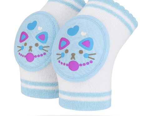 واقيات ركبة للأطفال بتصميم قطة لطيفة – ناعمة وتحمي البيبي وقت الزحف