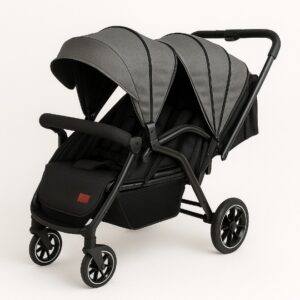 عربة أطفال توأم kidilo، عربة أطفال مزدوجة قابلة للطي للأطفال حديثي الولادة والأطفال الصغار مع مظلة وسلة تخزين، رمز المنتج LB200