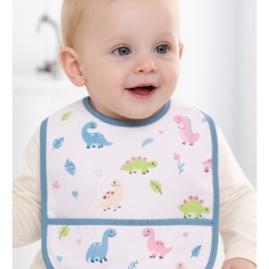 مريلة أطفال مقاومة للماء مع جيب