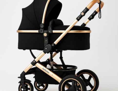 عربة أطفال Belecoo عالية الجودة – قابلة للطي بيد واحدة، مع مساحة تخزين كبيرة ونافذة لمراقبة الطفل