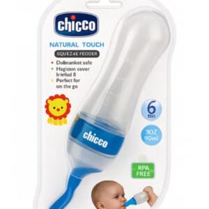 زجاجة إطعام أطفال سيليكون بملعقة – سهلة العصر والتقديم – آمنة وخالية من BPA – سعة 90 مل – من سن 6 شهور