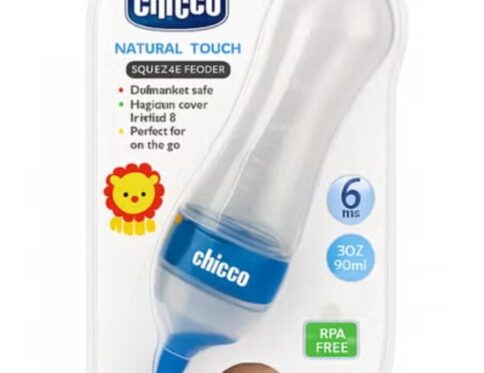 زجاجة إطعام أطفال سيليكون بملعقة – سهلة العصر والتقديم – آمنة وخالية من BPA – سعة 90 مل – من سن 6 شهور