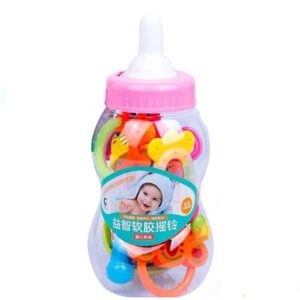 خشخيشات وعضاضات للرضع ألعاب التسنين للأطفال من عمر 1 إلى 12 شهرًا،ألعاب تعليمية مبكرة للأطفال حديثي الولادة ،لعبة عضاضة للأطفال (8قطع) كود