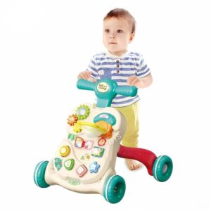 ووكر أطفال للوقوف والجلوس 3 في 1 بوزن قابل للتعديل ومركز أنشطة – لعبة تعلم مبكر مع حلقة كرة سلة وفارزات أشكال وسرعة قابلة للتعديل