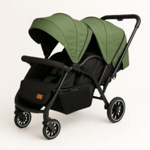 عربة أطفال توأم kidilo، عربة أطفال مزدوجة قابلة للطي للأطفال حديثي الولادة والأطفال الصغار مع مظلة وسلة تخزين، رمز المنتج LB200