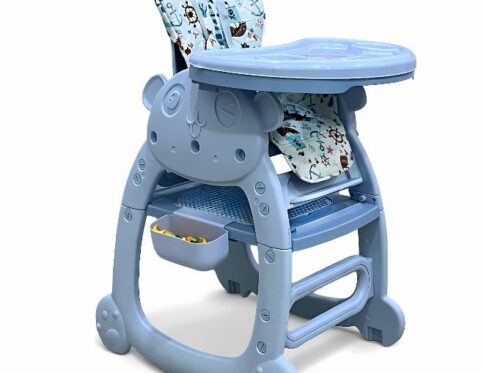 كرسي طعام أطفال 3 في 1 متعدد الوظائف | يتحول لكرسي هزاز وطاولة لعب وتركيب مكعبات | نظام جلوس متكامل للرضع والأطفال الصغار