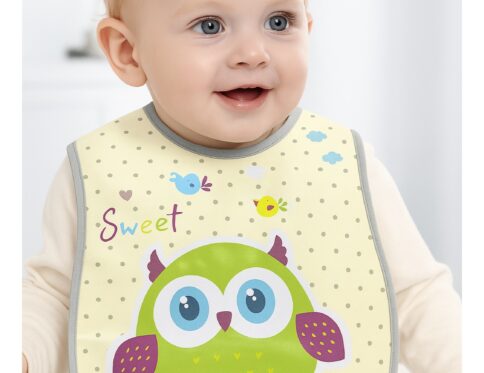 مريلة أطفال مقاومة للماء مع جيب