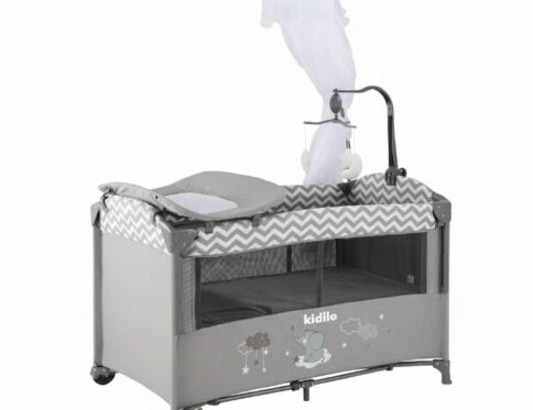 سرير أطفال محمول ومتعدد الاستخدامات 4 في 1 | سرير سفر مع طاولة تغيير وحامل ألعاب