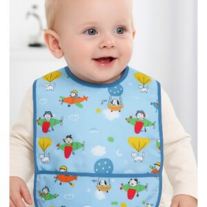 مريلة أطفال مقاومة للماء مع جيب